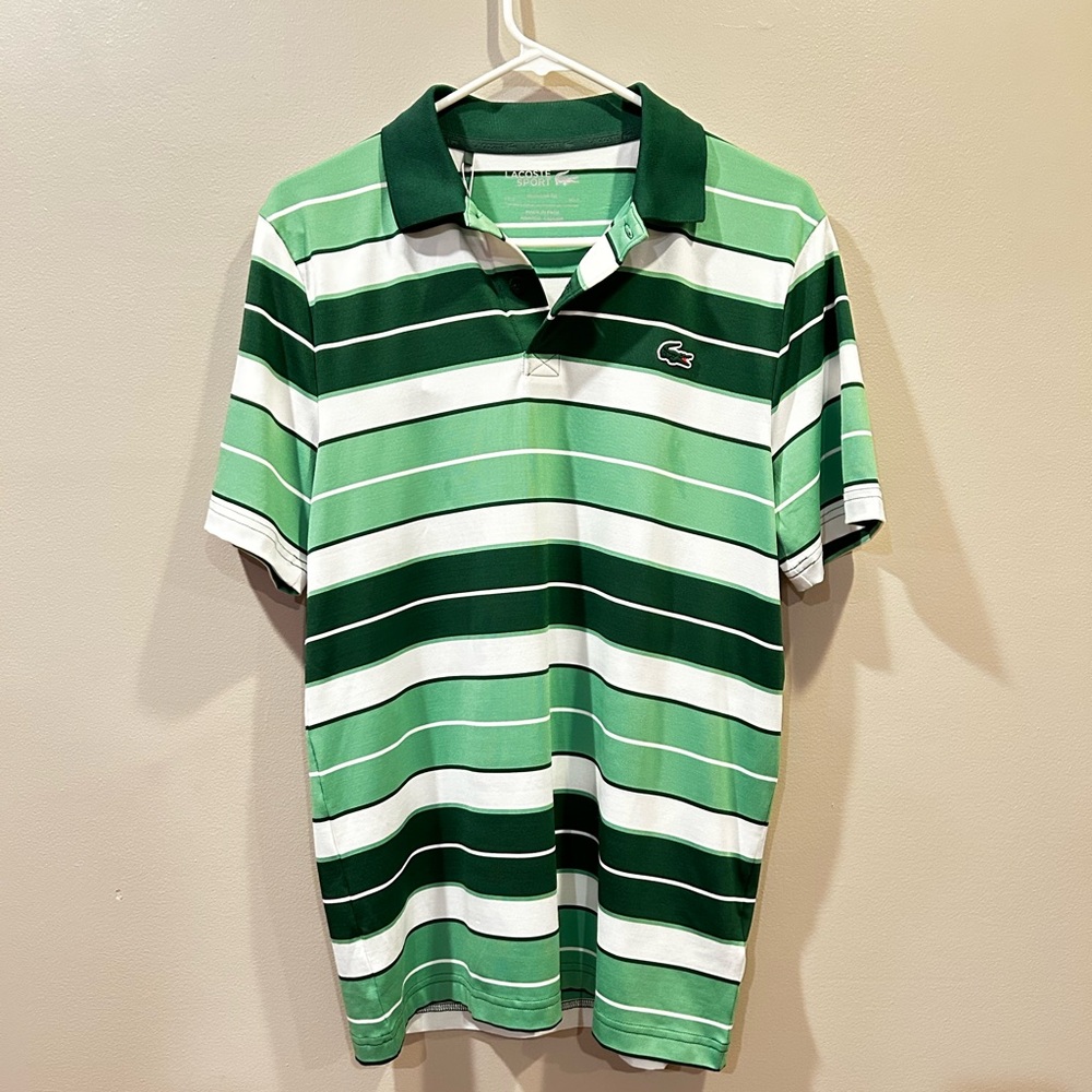 Lacoste SPORT Striped Jersey Polo Shirt